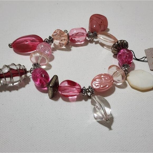 TRESKA pink beaded stretch bracelet new!!! - Picture 2 of 4
